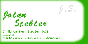 jolan stebler business card
